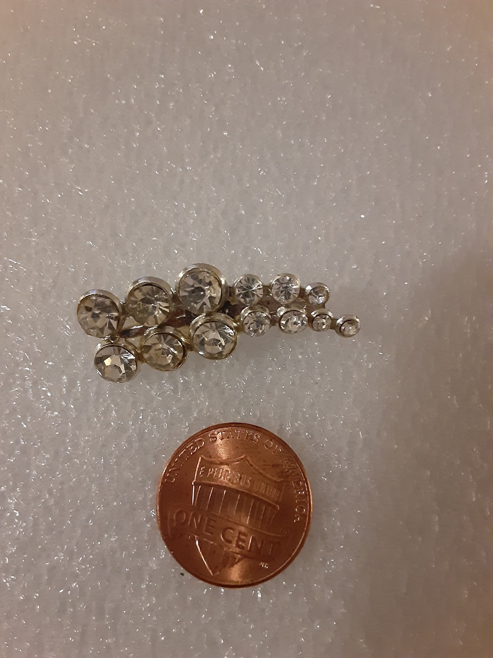 Crystal Cluster Brooch - Clear Rhinestone Accent